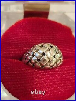 Retired Sterling Silver James Avery Basket Weave Woven Dome Ring Avery Ster Mark