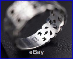 Retired Sterling Silver James Avery Scrolled Open Heart Band Ring Size 8 RS1771