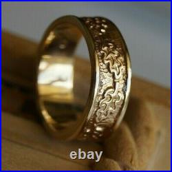 Retired & UNIQUE James Avery TEXTURED VINES Band Ring 14k Gold Size 7.75