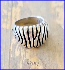 Retired VERY RARE James Avery Geometric Lines and Side Circles Dome Ring NEAT