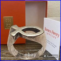 Retired Vintage JAMES AVERY STERLING SILVER ICHTHUS FISH RING SIZE 10