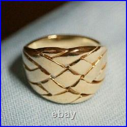 Retired & Vintage James Avery 14k Gold BASKET WEAVE Ring Size 8.75