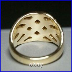 Retired & Vintage James Avery 14k Gold BASKET WEAVE Ring Size 8.75
