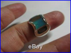 STUNNING RARE RETIRED JAMES AVERY STERLING MONACO RING WithCHALCEDONY -SIZE 8-NR