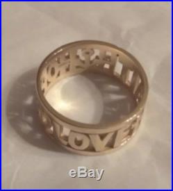 Signed James Avery Solid 14K Gold Faith Hope Love Band Ring Size 13 $660-NEW