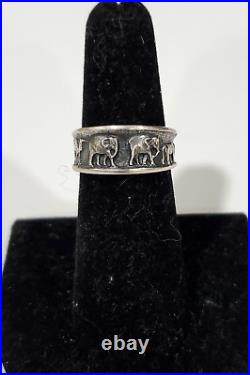Signed Retired James Avery Sterling 925 Noah's Ark Ring Two by Two- Sz 6