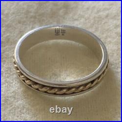 Size 10 James Avery 14k Gold & Sterling Silver 925 Twisted Braid Band Ring