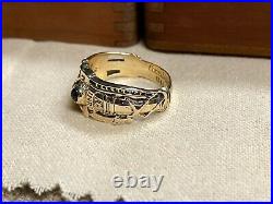 Size 11 James Avery Martin Luther 14K Yellow Gold, Red Garnet Men's Wedding Ring