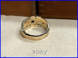 Size 11 James Avery Martin Luther 14K Yellow Gold, Red Garnet Men's Wedding Ring