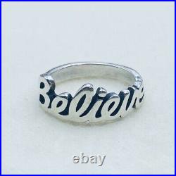 Size 4 1/2 Retired James Avery Sterling Silver 925 Believe Ring