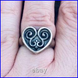 Size 6 1/2 Retired James Avery Sterling Silver Valentines Love French Heart Ring