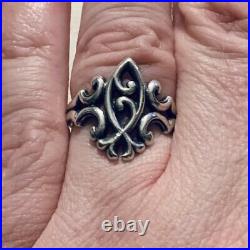 Size 6 Retired James Avery Sterling Silver Religious Fish Scrolled Ichthus Ring