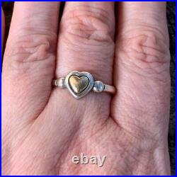 Size 8 1/2 Retired James Avery 14k Gold & Sterling Silver True Love Heart Ring