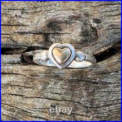 Size 8 1/2 Retired James Avery 14k Gold & Sterling Silver True Love Heart Ring