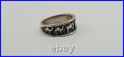 Size 8.25 RARE RETIRED James Avery Sterling Silver Noah's Ark Animals Ring