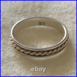 Size 9 1/2 James Avery 14k Gold & Sterling Silver 925 Twisted Braid Band Ring