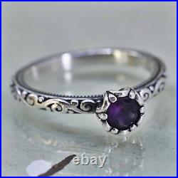 Size 9.25, James Avery sterling silver ring, 925 stackable band with amethyst