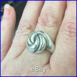 Size 9 Retired James Avery Sterling Silver 925 French Twist Swirl Dome Ring