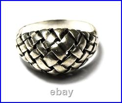 Sterling James Avery Domed Basket Weave Ring 10mm Size 7