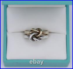 Sterling Silver & 14K Yellow Gold James Avery Lovers Knot Ring Size 6 RARE