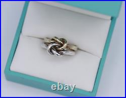 Sterling Silver & 14K Yellow Gold James Avery Lovers Knot Ring Size 6 RARE