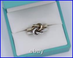 Sterling Silver & 14K Yellow Gold James Avery Lovers Knot Ring Size 6 RARE