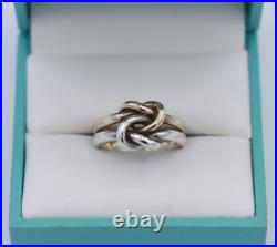 Sterling Silver & 14K Yellow Gold James Avery Lovers Knot Ring Size 6 RARE