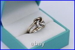 Sterling Silver & 14K Yellow Gold James Avery Lovers Knot Ring Size 6 RARE