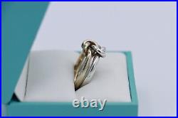 Sterling Silver & 14K Yellow Gold James Avery Lovers Knot Ring Size 6 RARE