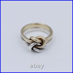 Sterling Silver & 14K Yellow Gold James Avery Lovers Knot Ring Size 6 RARE