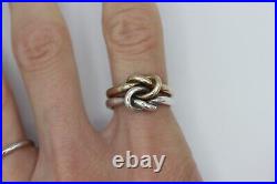 Sterling Silver & 14K Yellow Gold James Avery Lovers Knot Ring Size 6 RARE