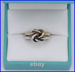 Sterling Silver & 14K Yellow Gold James Avery Lovers Knot Ring Size 7 RARE