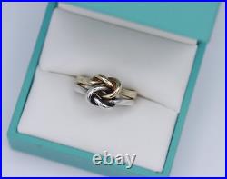 Sterling Silver & 14K Yellow Gold James Avery Lovers Knot Ring Size 7 RARE