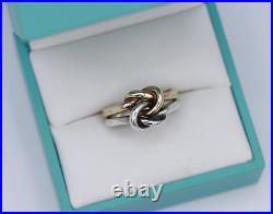 Sterling Silver & 14K Yellow Gold James Avery Lovers Knot Ring Size 7 RARE