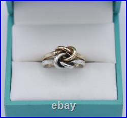 Sterling Silver & 14K Yellow Gold James Avery Lovers Knot Ring Size 7 RARE