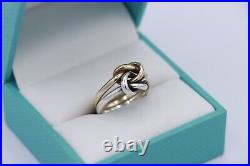 Sterling Silver & 14K Yellow Gold James Avery Lovers Knot Ring Size 7 RARE