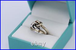 Sterling Silver & 14K Yellow Gold James Avery Lovers Knot Ring Size 7 RARE