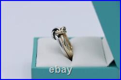 Sterling Silver & 14K Yellow Gold James Avery Lovers Knot Ring Size 7 RARE