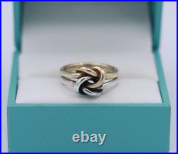 Sterling Silver & 14K Yellow Gold James Avery Lovers Knot Ring Size 7 RARE