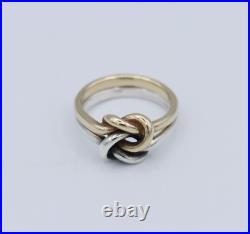 Sterling Silver & 14K Yellow Gold James Avery Lovers Knot Ring Size 7 RARE