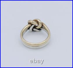 Sterling Silver & 14K Yellow Gold James Avery Lovers Knot Ring Size 7 RARE