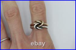 Sterling Silver & 14K Yellow Gold James Avery Lovers Knot Ring Size 7 RARE