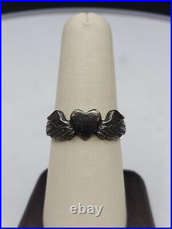 Sterling Silver James Avery Heart and Wings Ring Size 8.5