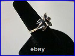 Sterling Silver James Avery Rare Retired Flower Pink Sapphire Ring SIze 7.5 WOW