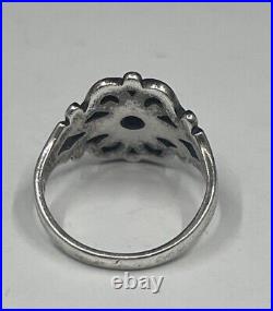 Sterling Silver James Avery Spanish Lace Peridot Scrolled Birthstone Ring Size 8