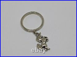 Sterling Silver Sz 5.5 RETIRED Smooth Loop Ring Unicorn Charm FREE SHIPPING