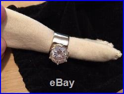 Stunning 14K Custom Moissanite James Avery Wide Hammered Gold Ring