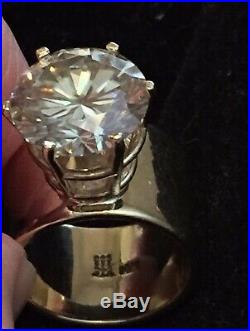 Stunning 14K Custom Moissanite James Avery Wide Hammered Gold Ring