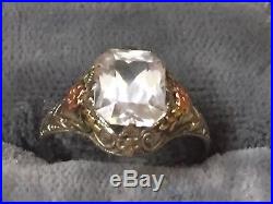 Stunning Antique James Avery White Sapphire 10K White Gold Ring Size 5.5