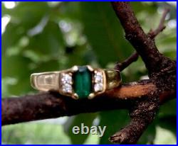 Stunning Retired 14k James Avery Barcelona Emerald & Diamond Ring